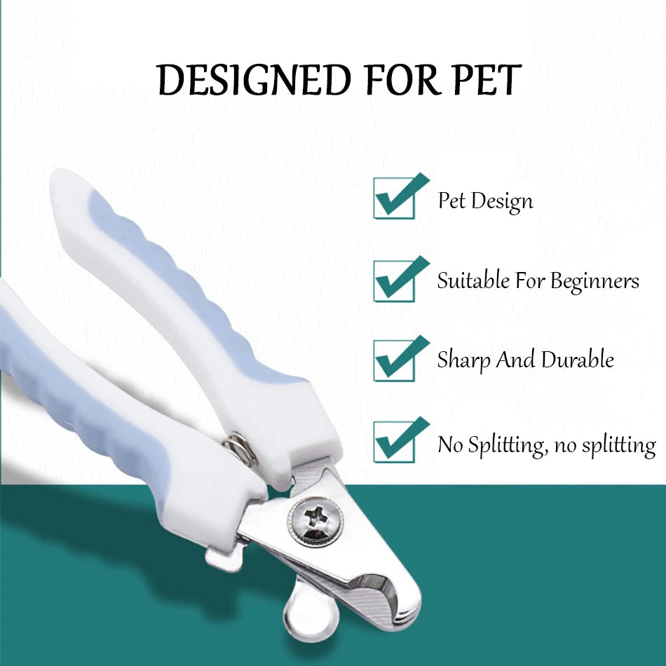 Professional Pet Nail Clipper Stainless Steel Dog Cat Nail Trimmer Labor-Saving Nail Clipper Convenient Dog Grooming Supplies