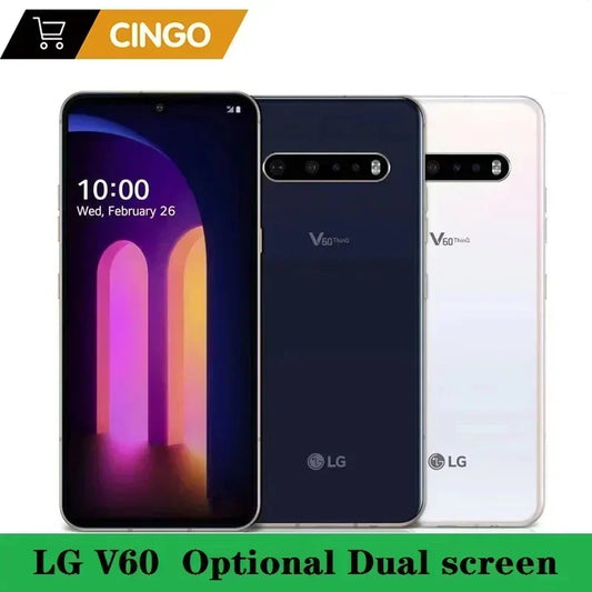 هاتف LG V60 ThinQ الأصلي مفتوح الشاشة V600AM/ V600TM/ V600VM بشاشة 6.8 بوصة ومعالج Snapdragon 865 وNFC 4/5G وذاكرة وصول عشوائي 8 جيجابايت وذاكرة قراءة فقط 128 جيجابايت ونظام تشغيل أندرويد