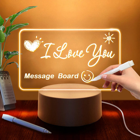 Transparent Message Board Night Light Glowing Memo Acrylic  Ambient Lights Daily Moment Note Board Erasable Room Decor Gift Sign