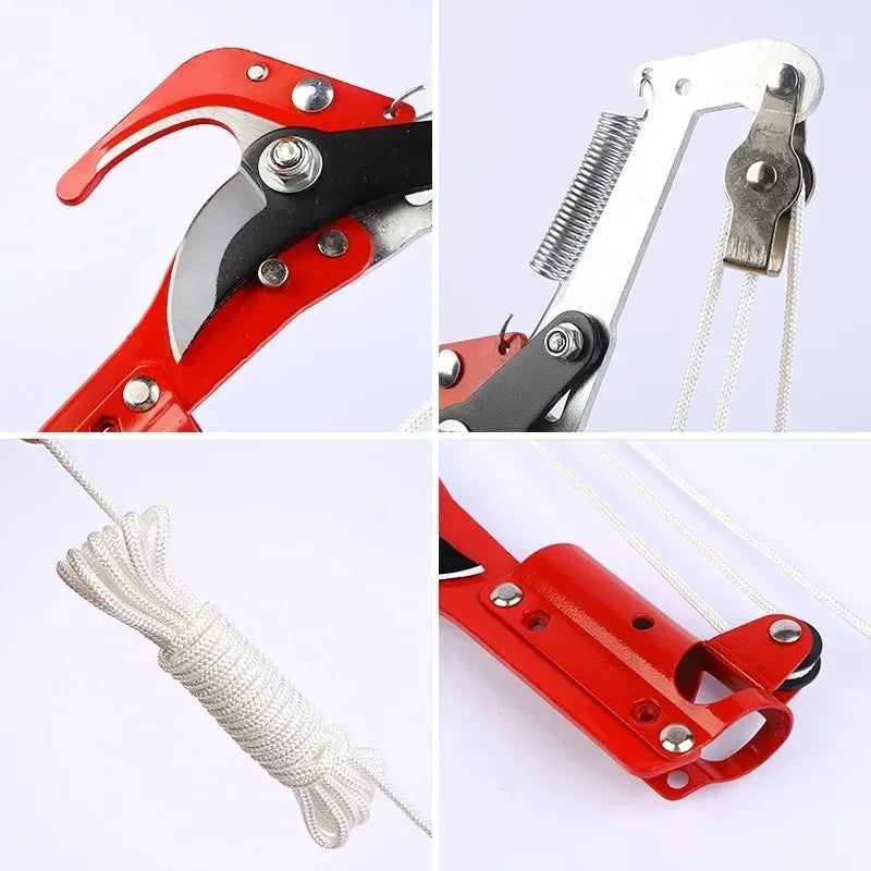 High Altitude Three Pulley Pruning Scissors Tree Pruner Branches Cutter Garden Shears Saw Fruit Pick Cutting Tools Without Rod