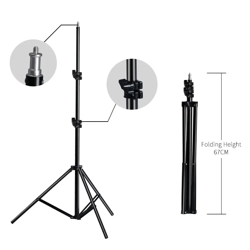 2M Tripod for Phone Mobilephone Selfie Stick Adjustable Light Stand 1/4 Screw Head For Photo Studio Flashes Photographic