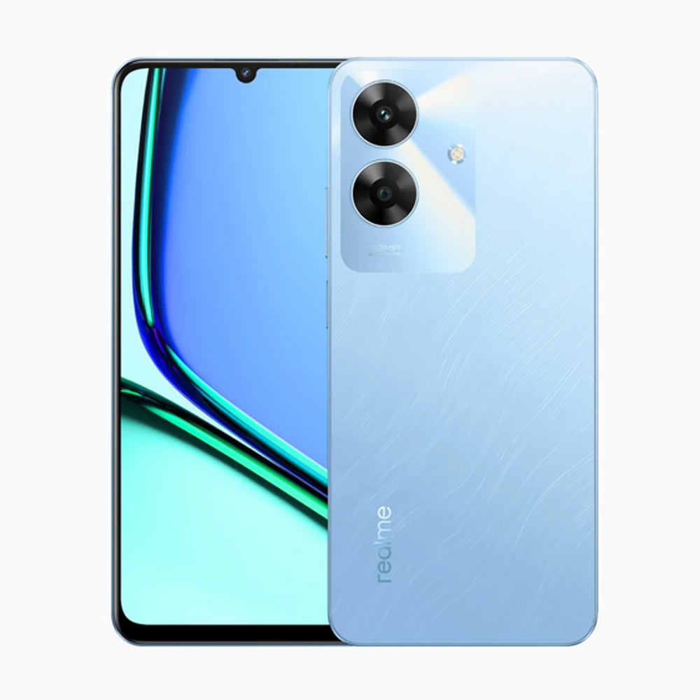 realme Note 60 شاشة 6.74 بوصة 90 هرتز كاميرا فائقة الوضوح بدقة 32 ميجابكسل بطارية 5000 مللي أمبير في الساعة 4 جيجابايت + 256 جيجابايت هاتف ذكي مقاوم للسقوط