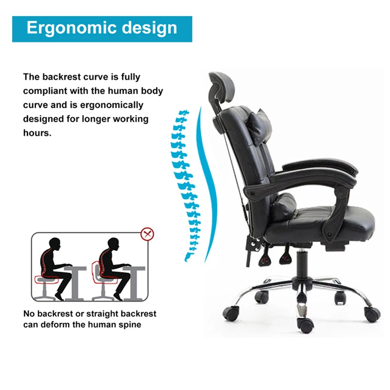 Home Office Chair Ergonomic Executive Office Chair PU Leather Swivel Desk Chairs,Adjustable Height Reclining Chair.