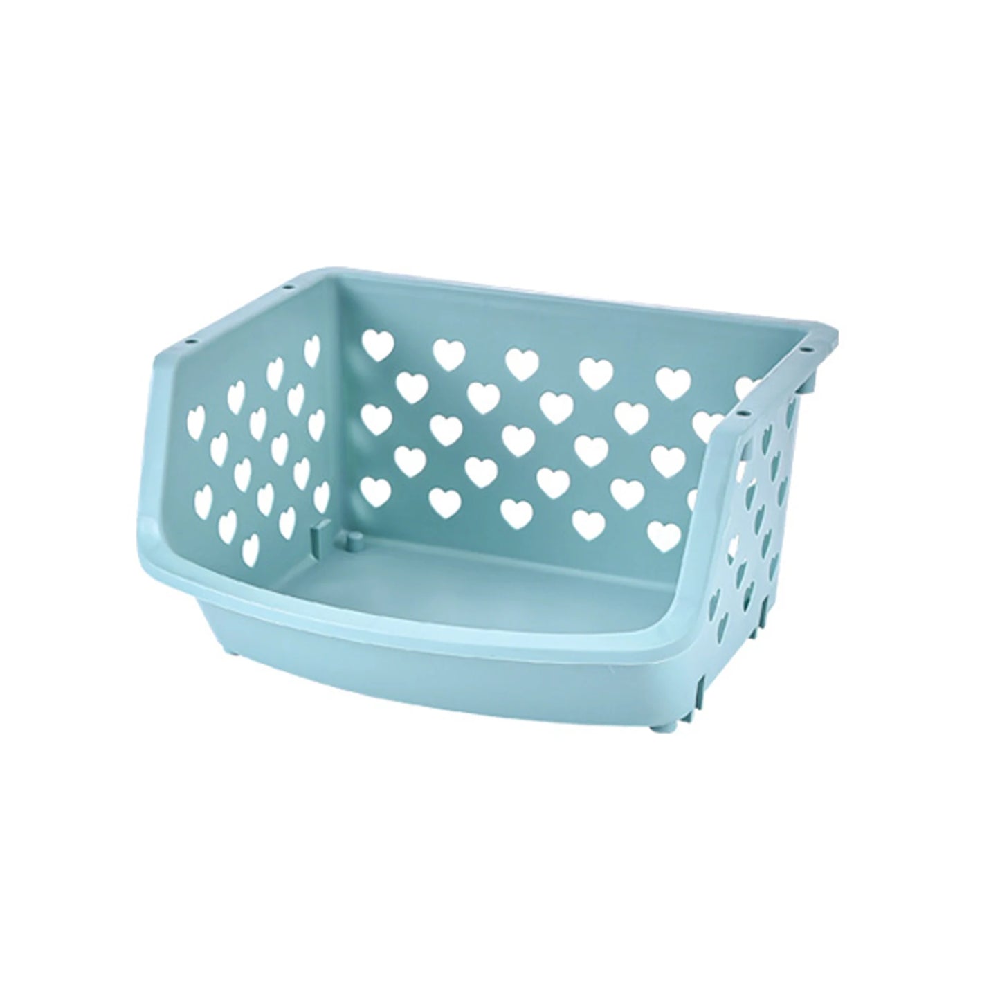 New Hot Durable Stackable Single-deck Hollow Fruit Vegetable Storage Box Colanders Strainer Kitchen Organizer Basket Shelf Racks