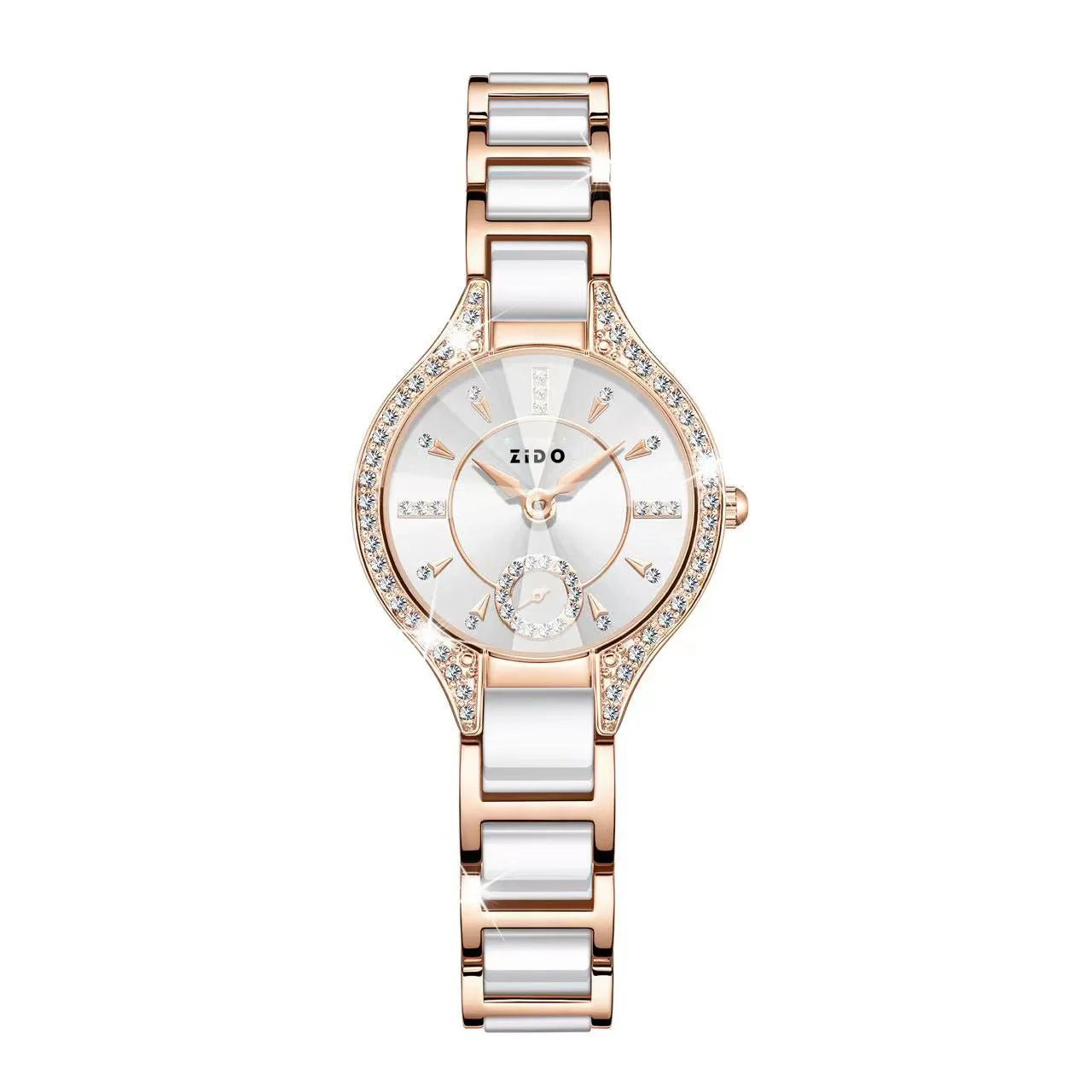 Watch For Women Brand Retro Light Luxury Waterproof Diamond inlaid high quality Stainless Steel Female Fashion Clock Watchees