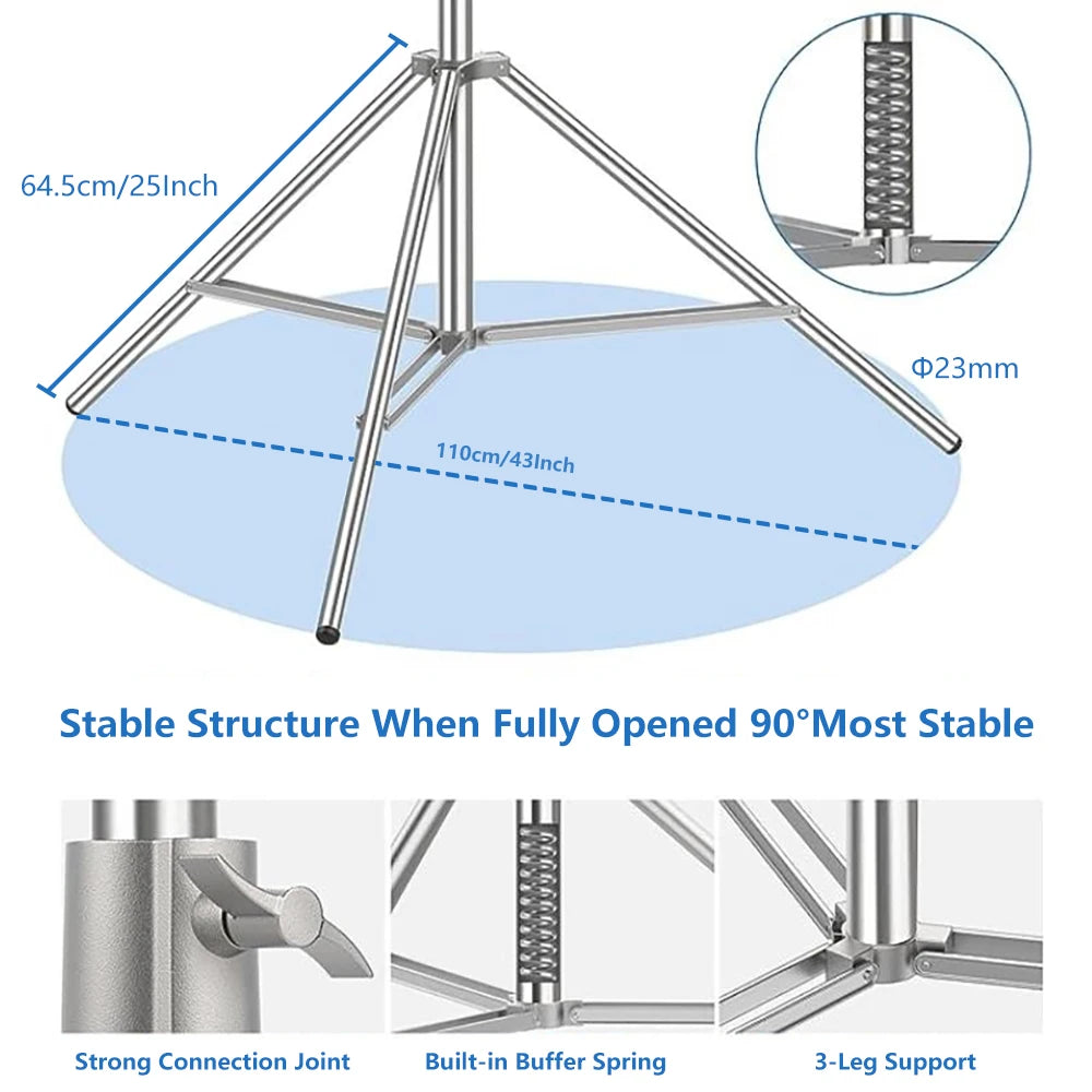 2.8m Tripod Stand Stainless Steel Kit Light Stand Weight Bag Photo Studio Extension Rod Carry Bag 2.9m 3.2m Super Tripod