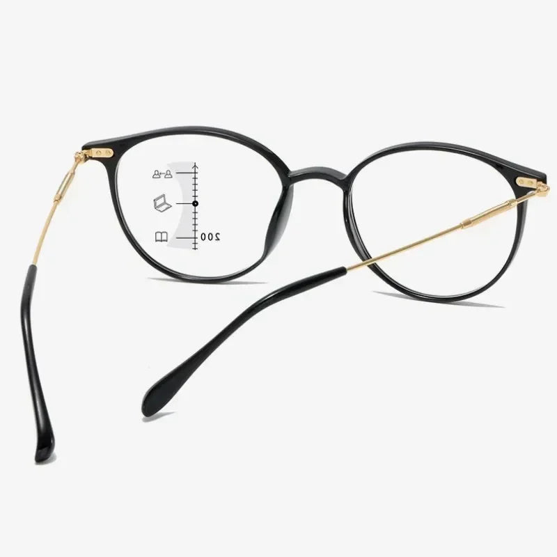 Luxury Near and Far Multifocal Glasses Unisex Anti-blue Light Reading Glasses Diopters Women Men Ultralight Hyperopia 0 To +4.0