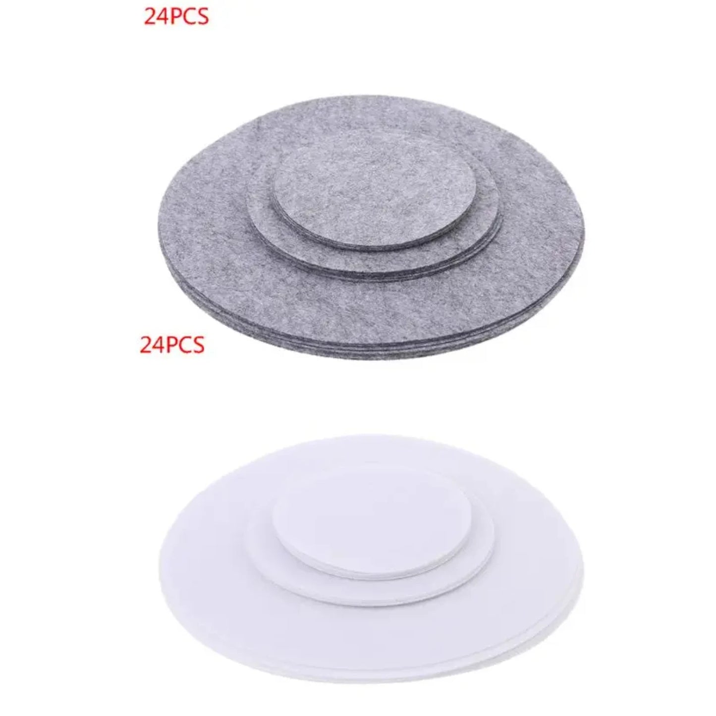 Protective Soft Felt Plate Dividers - Set of 24 Cozy Gentle Pan Separator Pads, in 3 Sizes for Bakeware, Cookware, and Pots - Or