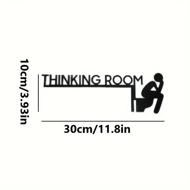 New Modern Metal Toilet Door Sign - Thinking Room Wall Mount Sculpture, Home Decor Artwork, Decorative Door Frame Pendant Sign