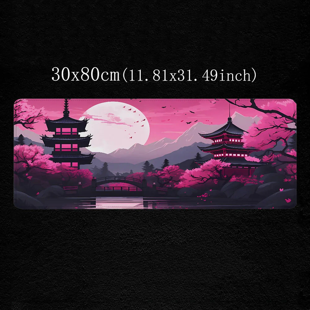 PINK JAPAN Mouse Pad 900x400 Pc Gamer Desk Mat Setup Gaming Accessories Desktops Anime Mousepad Keyboard Extended Xxl Mause Mats