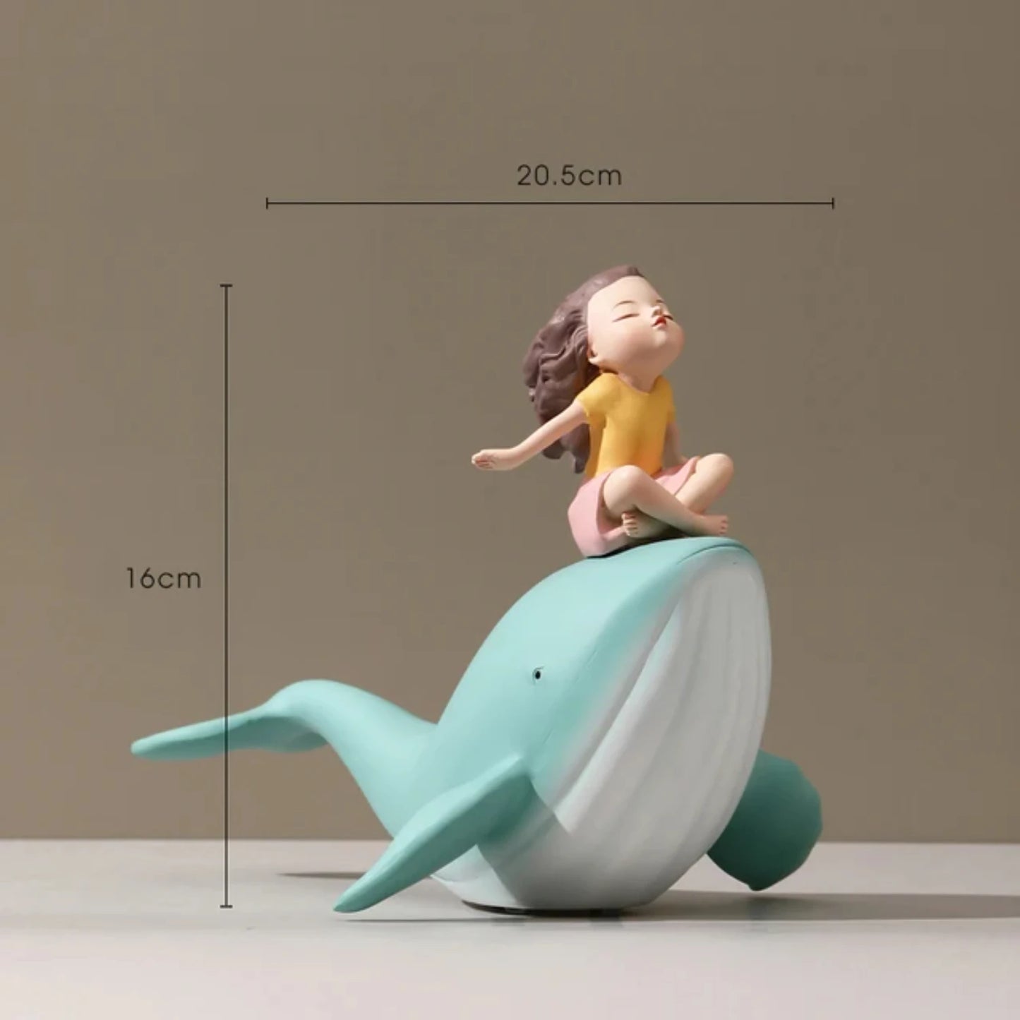 Figurine Whale Girl Statue Nordic Resin  Modern Figurines For Interior Living Room Office Aesthetic Room Decor Gift