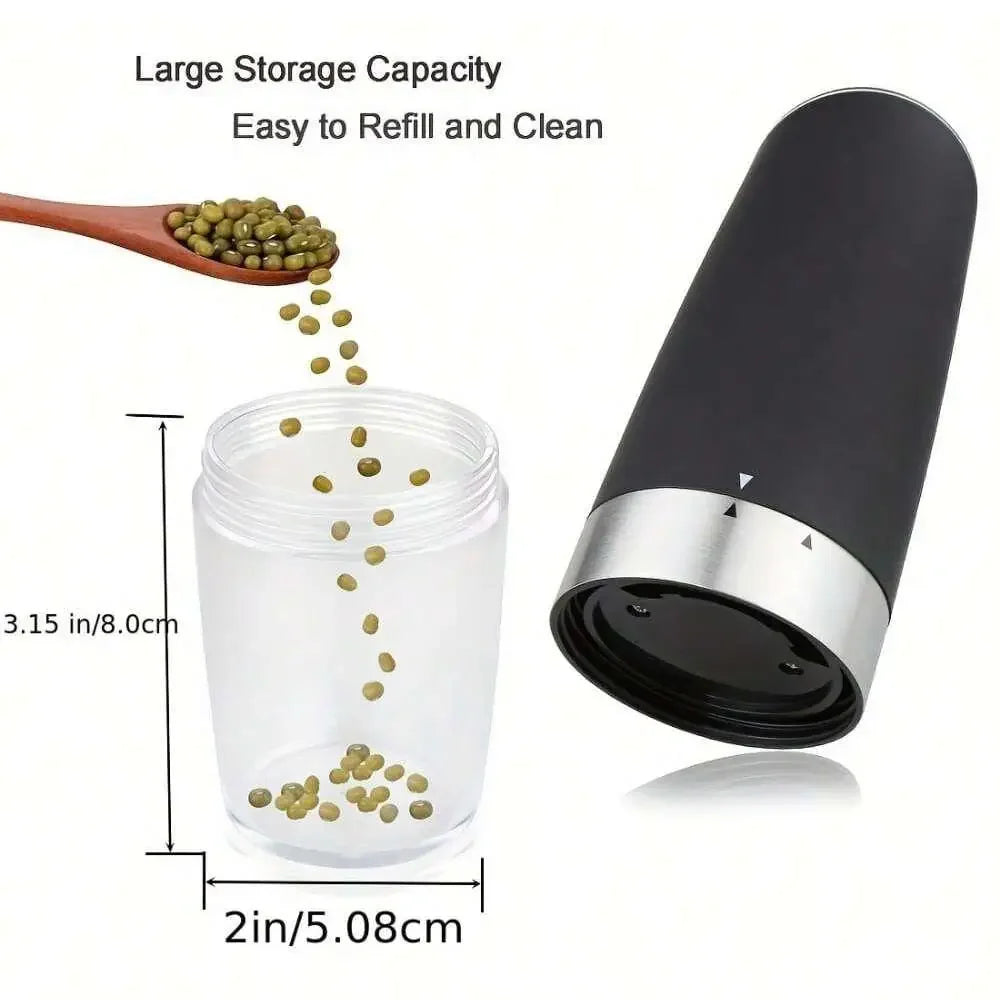 Upgrade Your Kitchen With This Premium Electric Pepper & Salt Grinder - Battery Powered With LED Light & Adjustable Coarseness