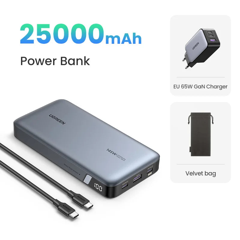 UGREEN 100W 20000mAh Power Bank Portable PD Fast Charging PowerBank for iPhone 15 Laptop Notebook  Fast Charge External Battery