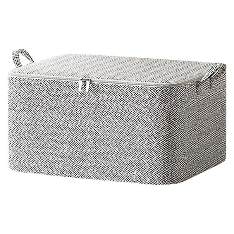 Non-Woven Zippers Storage Bag Moving Quilt Storage Basket Travel Large-Capacity Clothing Storage Bag Reusable Durable