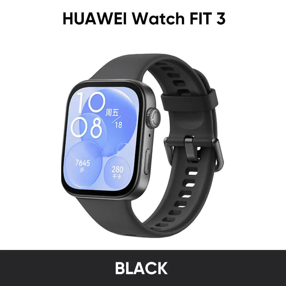 ساعة هواوي الذكية Watch Fit 3، شاشة AMOLED مقاس 1.82 بوصة، تعمل بنظامي التشغيل iOS وAndroid، إصدار سعودي مع ضمان محلي، التوصيل من الرياض