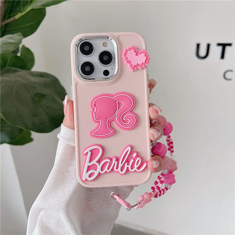 New Barbie 3D Siliconecase Cell Phone Cases for IPhone 16 15 14Pro Max Women Fashion All Inclusive Protective Cover Gift