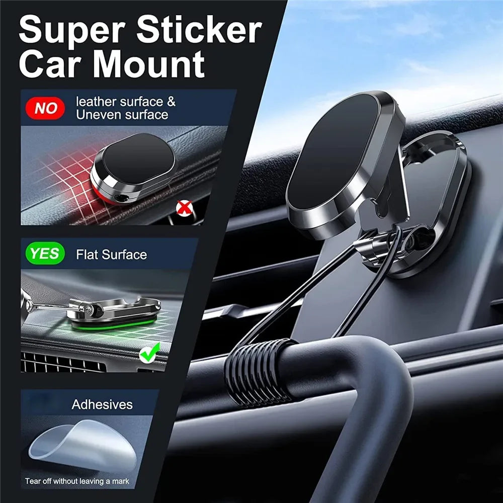 Magnetic Car Phone Holder Mount Magnet Smartphone Mobile Stand Cell GPS Support In Car For iPhone 14 13 12 11X8 Xiaomi Samsung