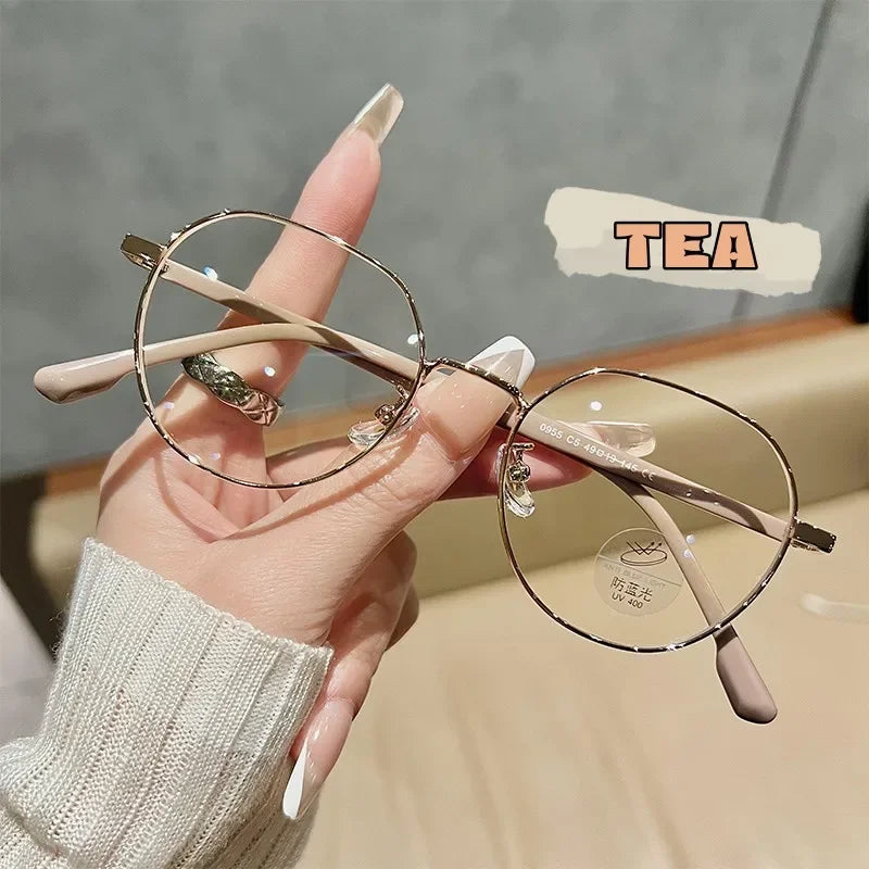 Luxury Myopia Glasses Classic Vintage Anti-blue Light Eyeglasses Women Men Minus Diopter Eyewear Prescription with 0 -0.5To -6.0