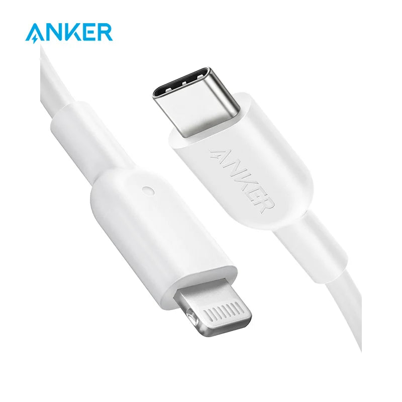 كابل شاحن Anker USB من النوع C إلى كابل Lightning Powerline II لجهاز iPhone 13 كابل شحن سريع خط بيانات USB معتمد من MFi