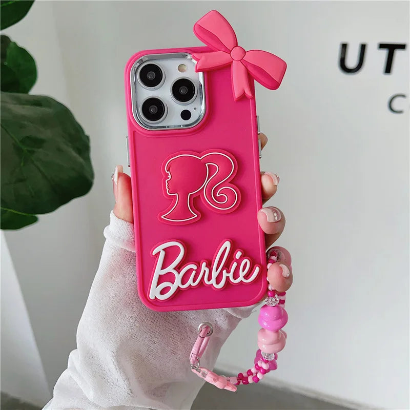 New Barbie 3D Siliconecase Cell Phone Cases for IPhone 16 15 14Pro Max Women Fashion All Inclusive Protective Cover Gift