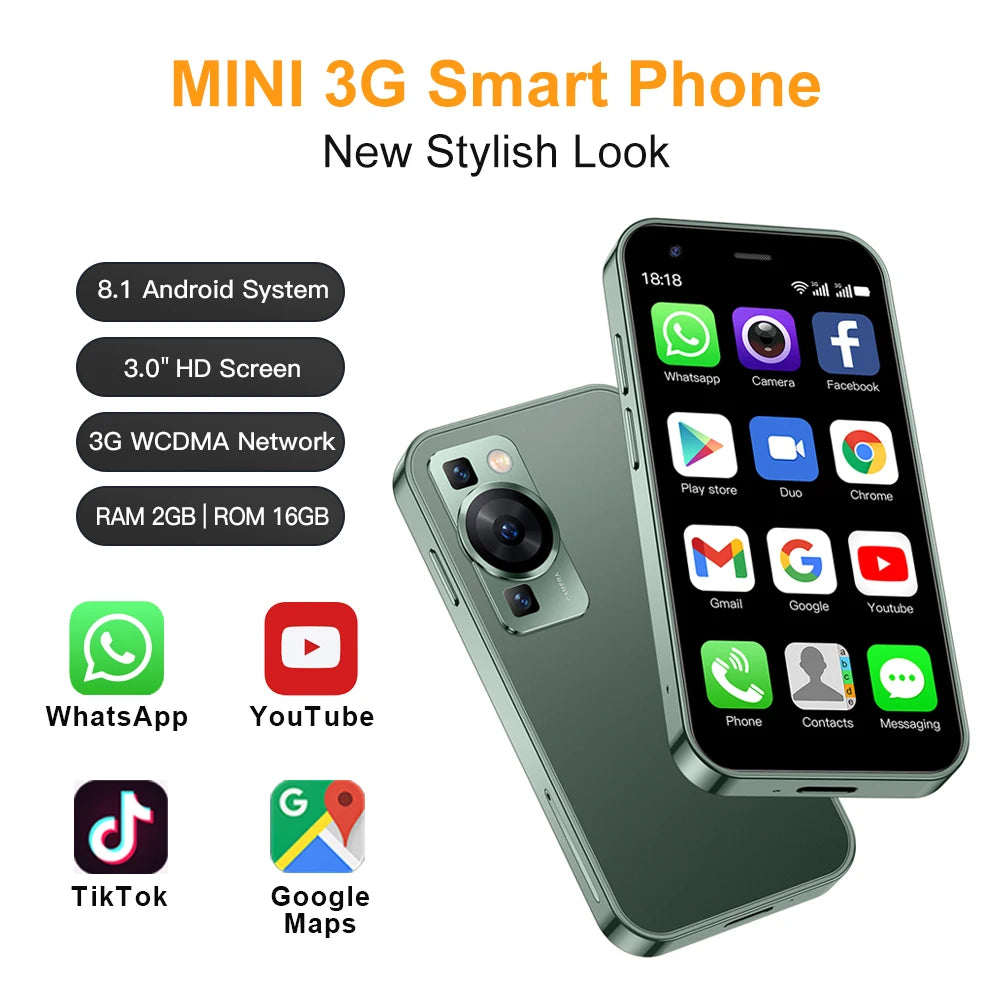 هاتف ذكي صغير يعمل بنظام أندرويد SERVO P60 PRO بشاشة 3.0 بوصة وذاكرة وصول عشوائي 2 جيجابايت وذاكرة داخلية 16 جيجابايت ونقطة اتصال واي فاي ونظام تحديد المواقع العالمي (GPS) وسعر منخفض