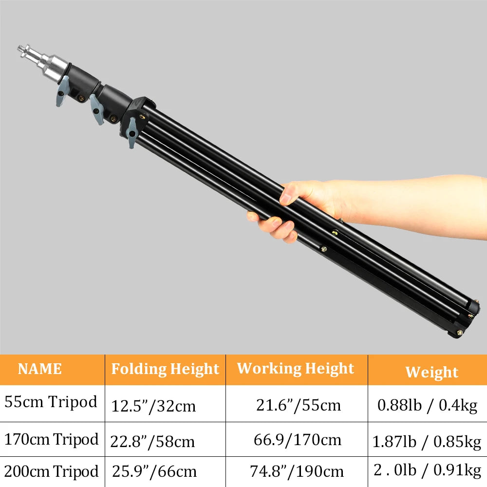 SH 190cm 1/4 Screw Head Light Tripod Stand With Wheels Photography Selfie Portable Trepied Smartphone For Mini Photo Studio