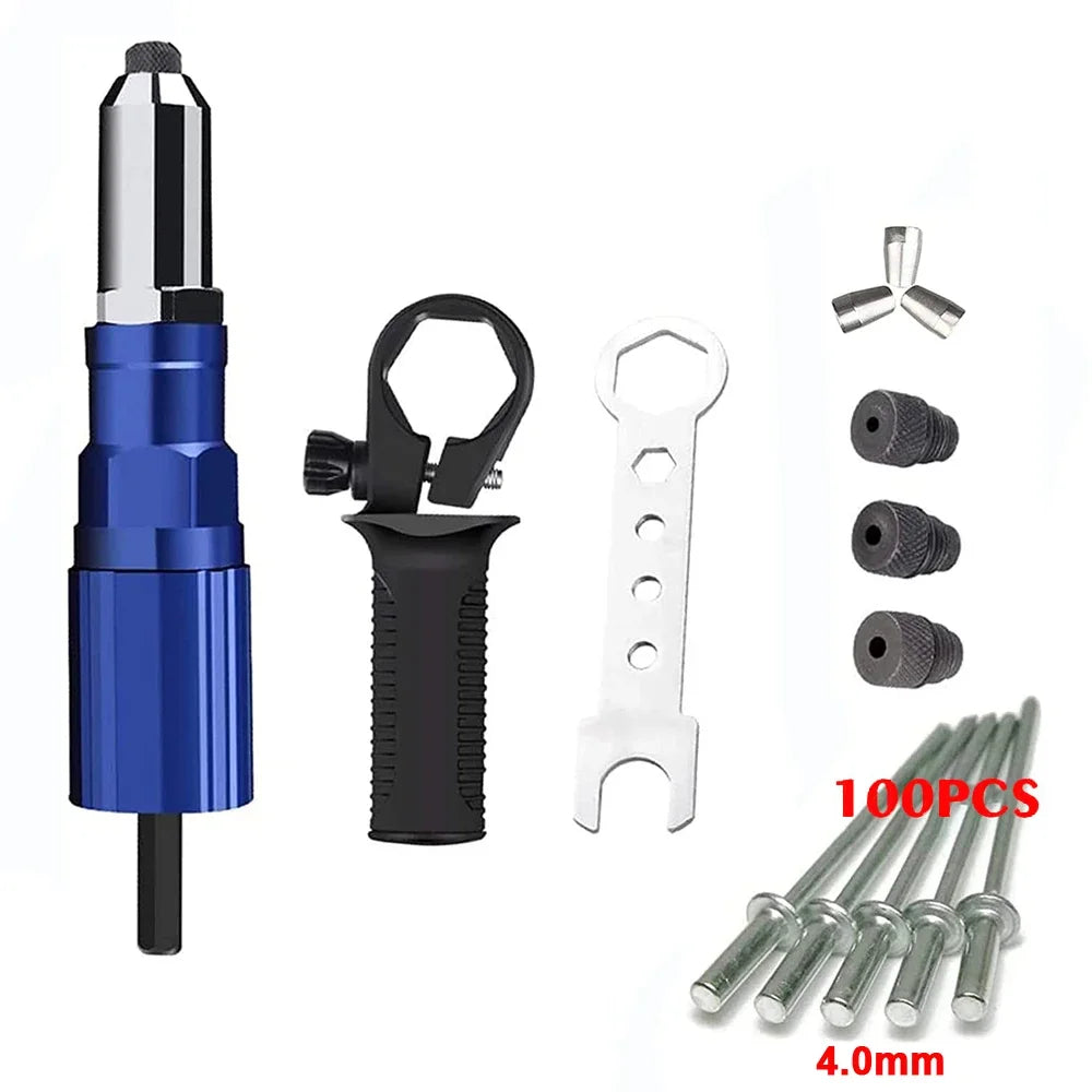 New Electric  Gun Adapter 2.4mm-4.8mm  nut gun drill adapter Cordless riveting tool Insert Nut Pull  Tool