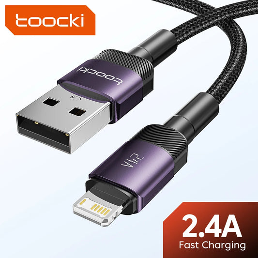 كابل Toocki USB لهاتف iPhone 14 13 12 Pro Max X XS XR 8 7 Plus iPad شاحن شحن سريع كابل USB إلى iP لهاتف iPhone سلك بيانات