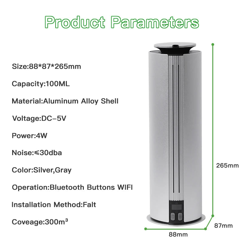 New Pole Type Battery Charging Home Fragrance Aroma Diffuser Machine Bluetooth WiFi APP 300m³ Perfume Air Purifier Aromatic Oil