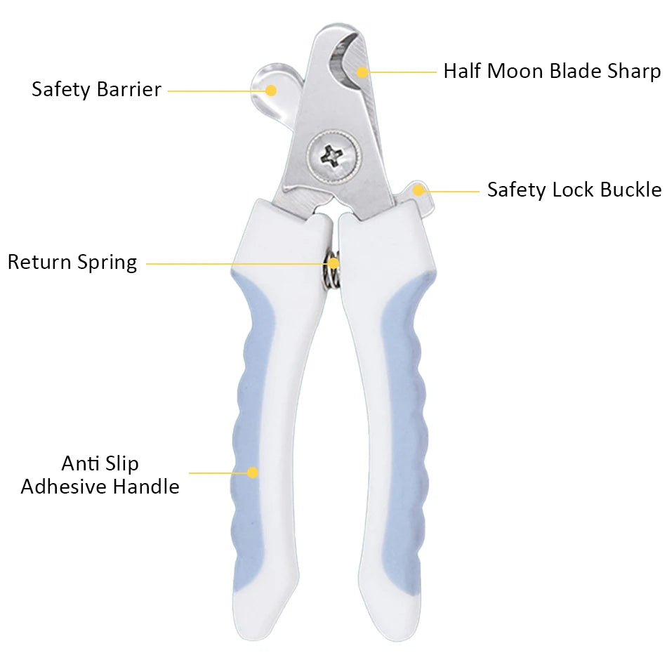 مقص أظافر احترافي للحيوانات الأليفة من الفولاذ المقاوم للصدأ، مقص أظافر للكلاب والقطط، مقص أظافر موفر للعمالة، مستلزمات مريحة للعناية بالكلاب