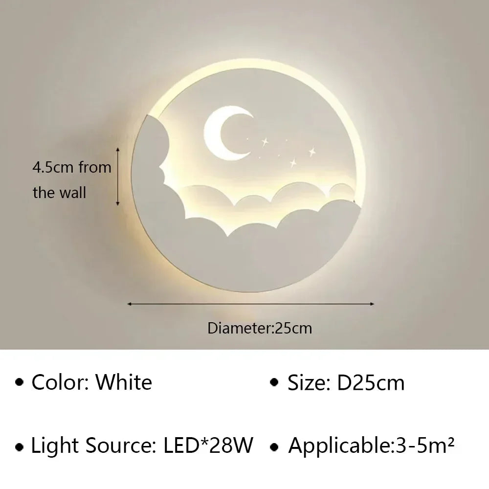 مصباح حائط LED عصري لغرفة المعيشة وغرفة الطعام وغرفة النوم والممر والدراسة والمدخل وشمعدان القمر وديكور المنزل الداخلي وتركيبات الإضاءة اللامعة