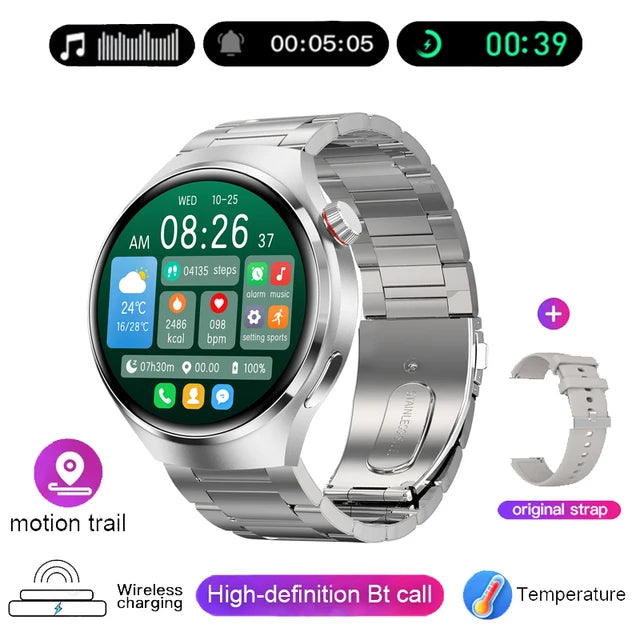 New GPS Smart Watch Men For Huawei Watch 4 Pro 360*360 HD Screen Heart rate Bluetooth Call IP68Waterproof Blood Sugar Smartwatch