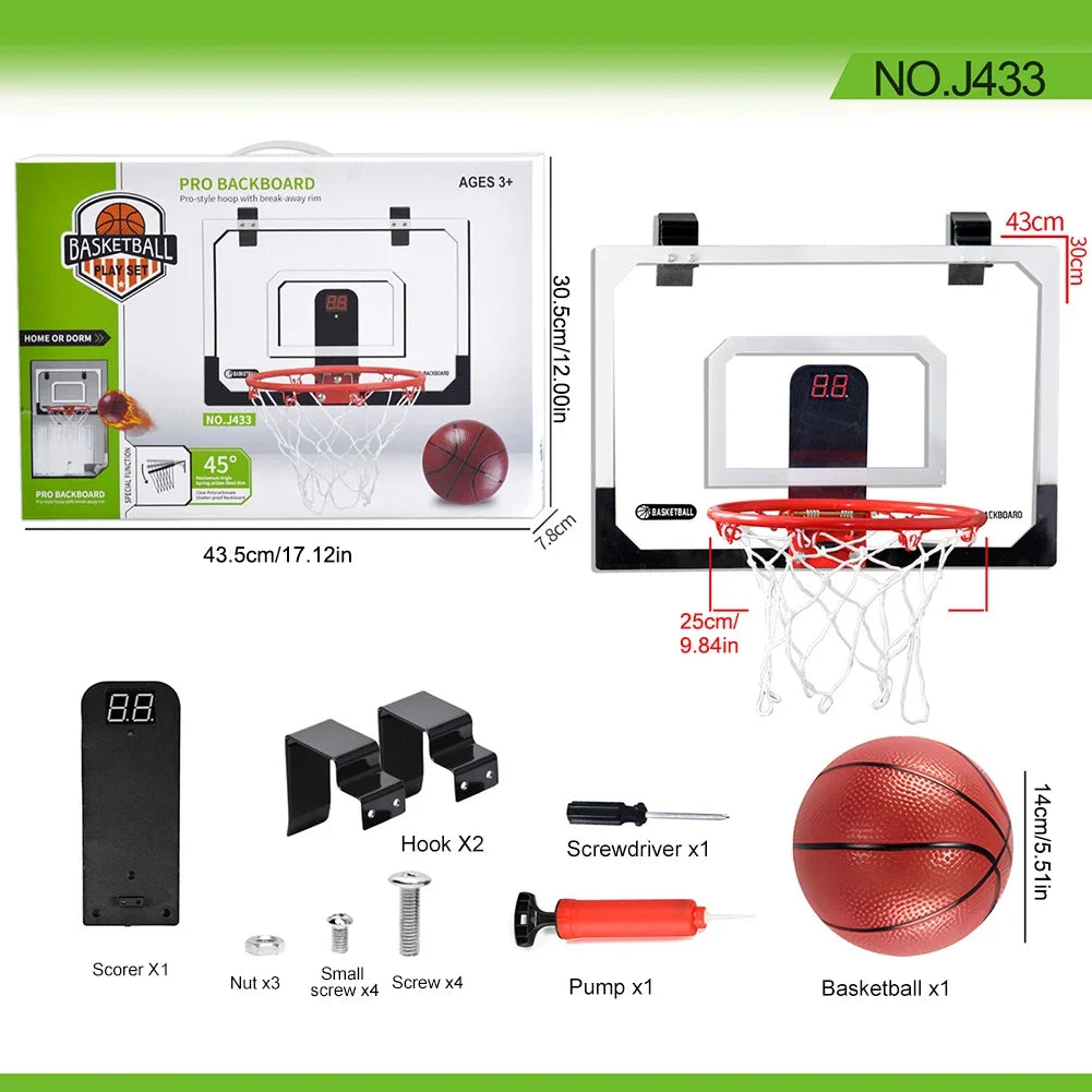 Mini Basketball Hoop Outdoor Indoor Ball Sport Backboard With Electronic Scoreboard Kids Funny Game Fitness Excersise Accessory