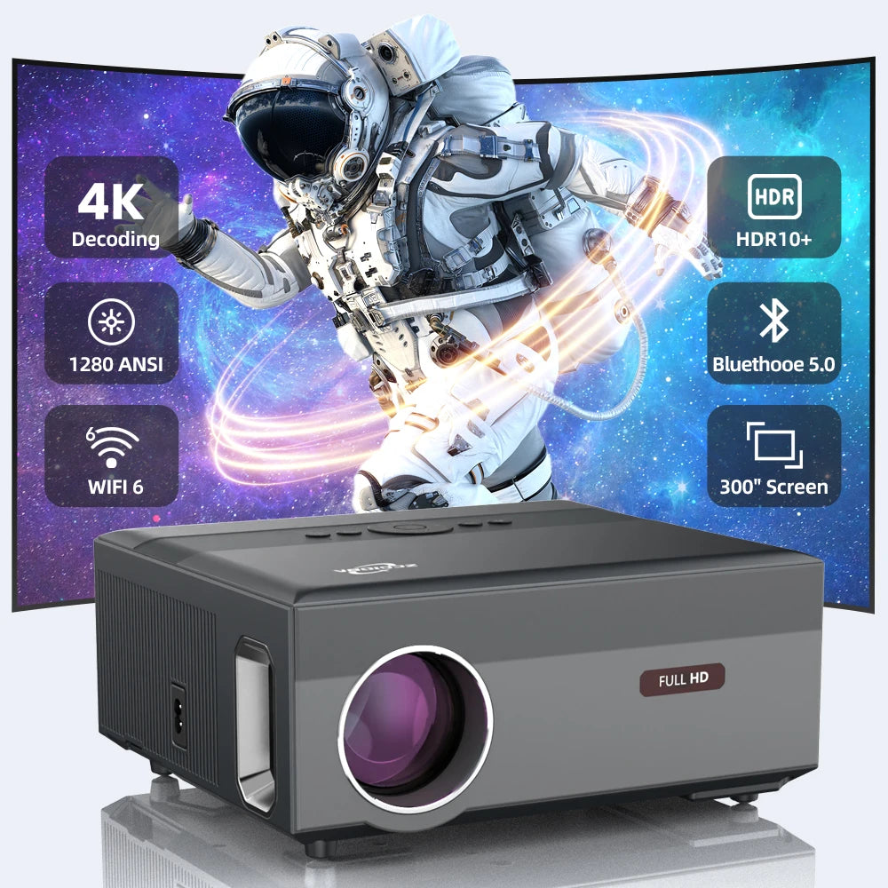 4K 15000Lumens LED Projector for Home Theater 300inch Android 5G WIFI Full HD 1920*1080P Smart TV Video Projector for Cellphone