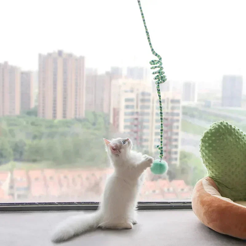 Interactive cat hanging toy selfie interactive kitten toy play pacifier stick toy cat with bell Cat wand toy Cat grass Puppy toy