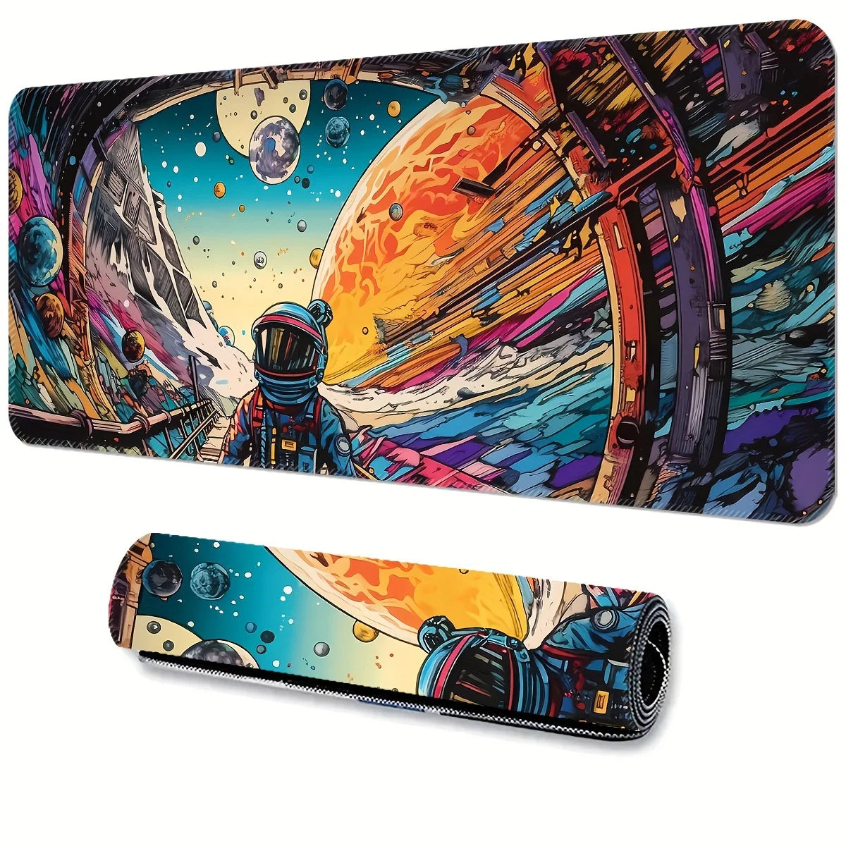 Mouse Mat Space Astronaut Rug Office Accessories Playmat Computer Mat Gaming Setup Pc Gamer Desktops Table Cushion 90x40cm