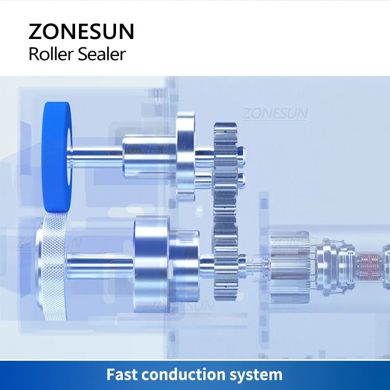 ZONESUN Portable Bag Sealer Roller Sealing Machine Aluminum Foil Composite Plastic Film PE Coated Paper Food Packaging ZS-GLF1P