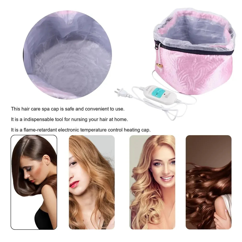 Electric Hair Cap Hat Spa Steamer Thermal Treatment Nourishing Hair Mask Heat Hat Beard guide Defuser for curly hair Wig band