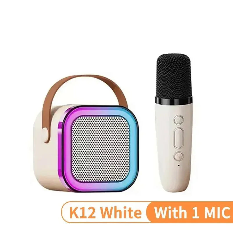 K12 karaoke machine with 1-2 wireless microphones portable 5.3 PA Bluetooth speaker system RGB lights audio home KTV kid gifts