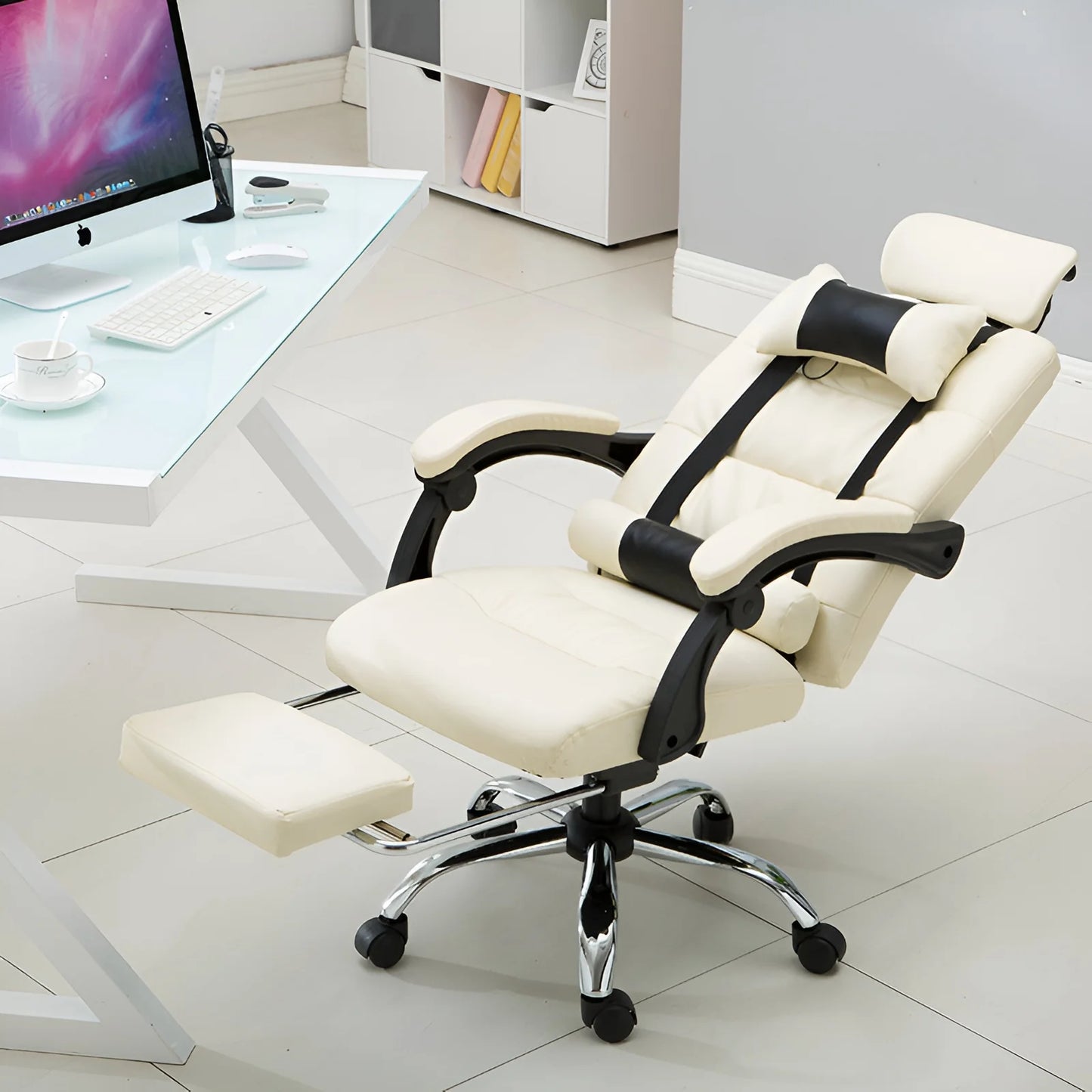 Home Office Chair Ergonomic Executive Office Chair PU Leather Swivel Desk Chairs,Adjustable Height Reclining Chair.