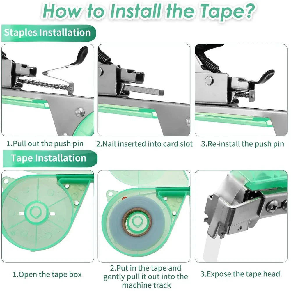 Drtools Garter Plants Tying Machine Plant Branch Hand Tying Binding Machine Minced Vegetable Tapetool Tapener Tapes Garden Tools