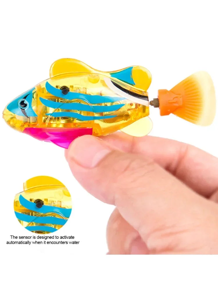 Cat Interactive Electric Fish Toy Water Cat Toy for Indoor Play Swimming Robot Fish Toy for Cat and Dog with LED Light Pet Toys