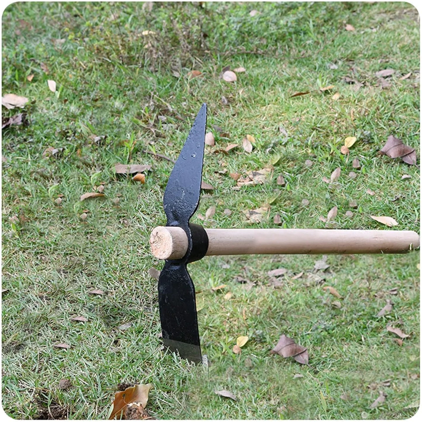 15.7" Dual Head Garden Pick Mattock Hoe Pick - Heavy Duty High Carbon Steel Mining Tools for Gardeners and Landscapers