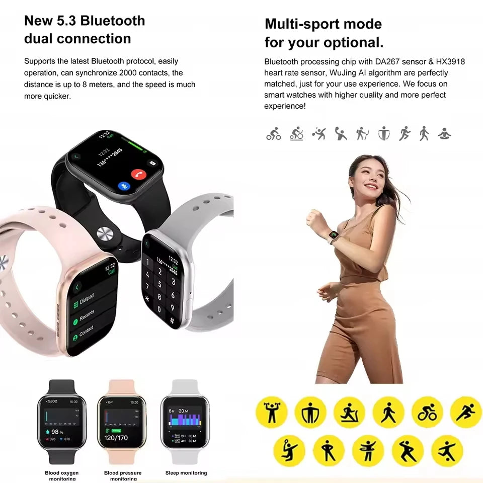 New GPS Smart Watch Women Ultra Series 10 NFC Smart watch Men BT Call IP68 Waterproof Wireless Watches Charging Watch 10 Watch