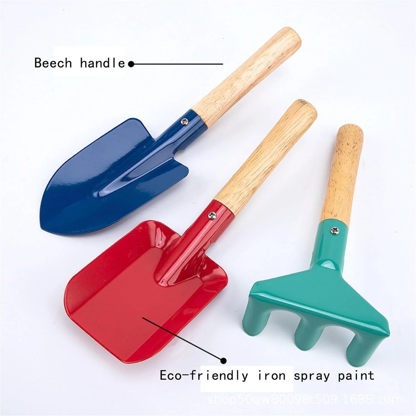 6 Piece Gardening Tools, Made of Metal with Sturdy Wooden Handle,   Sandbox  Field Toy Gardening Equipment Spoon, Fork, Trowel,