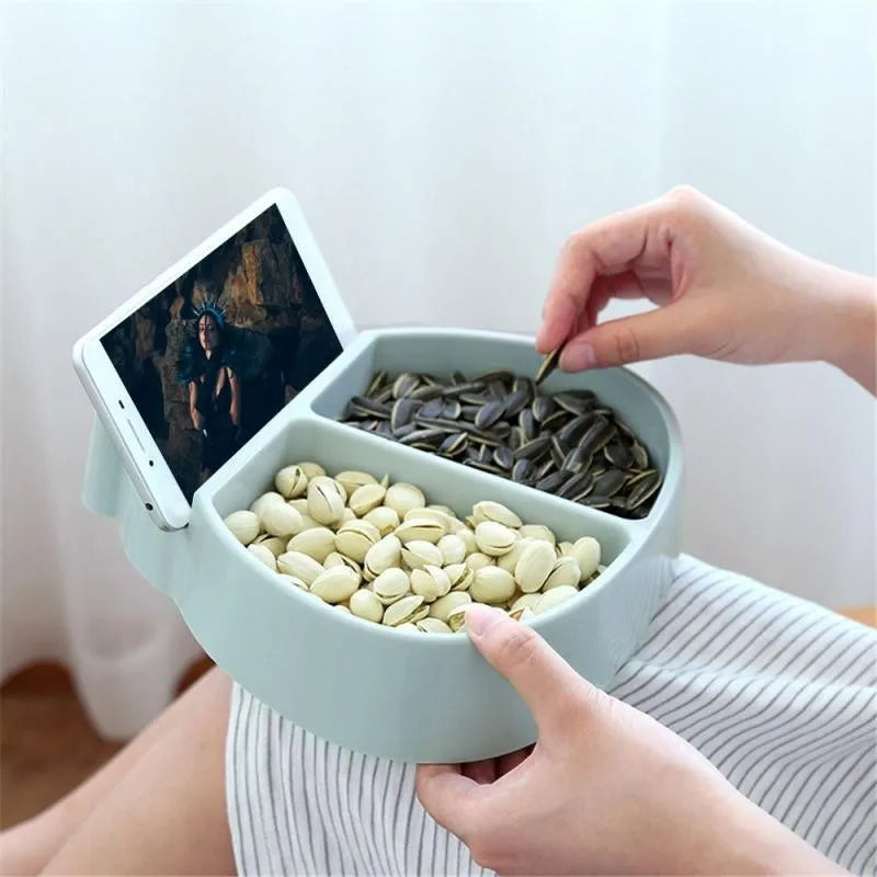 Fashion Plastic Bowl Fruit Plate Snacks Nuts Melon Seeds Bowl Candy Plate Multi-function Fruit Plate Storage Box Desktop Dishes