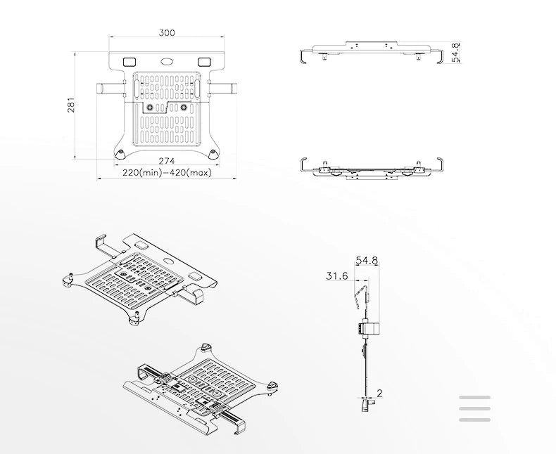 حامل كمبيوتر محمول NB NEW F80 2 في 1 + FP-2 لشاشة مقاس 17-30 بوصة + حامل كمبيوتر محمول سطح المكتب مقاس 10-17 بوصة