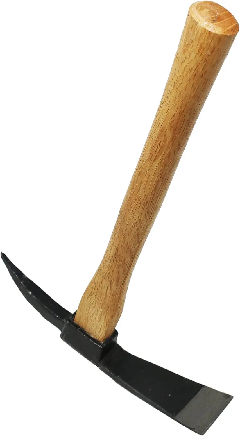 Pick  for Digging 14-/4" Garden Pick Mattock Hoe, Heavy Duty Japanese Hand Forged Steel, Pickaxe Tool for Digging, Weeding, Cult