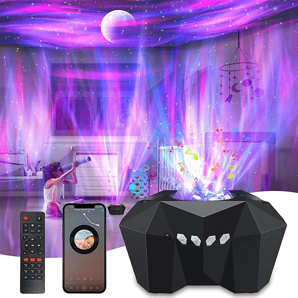 Star Lights Aurora   Projector with Remote Control Sky Night Lamps  Adults Gift Bluetooth Music Speaker  Decor Gift for mom Sign