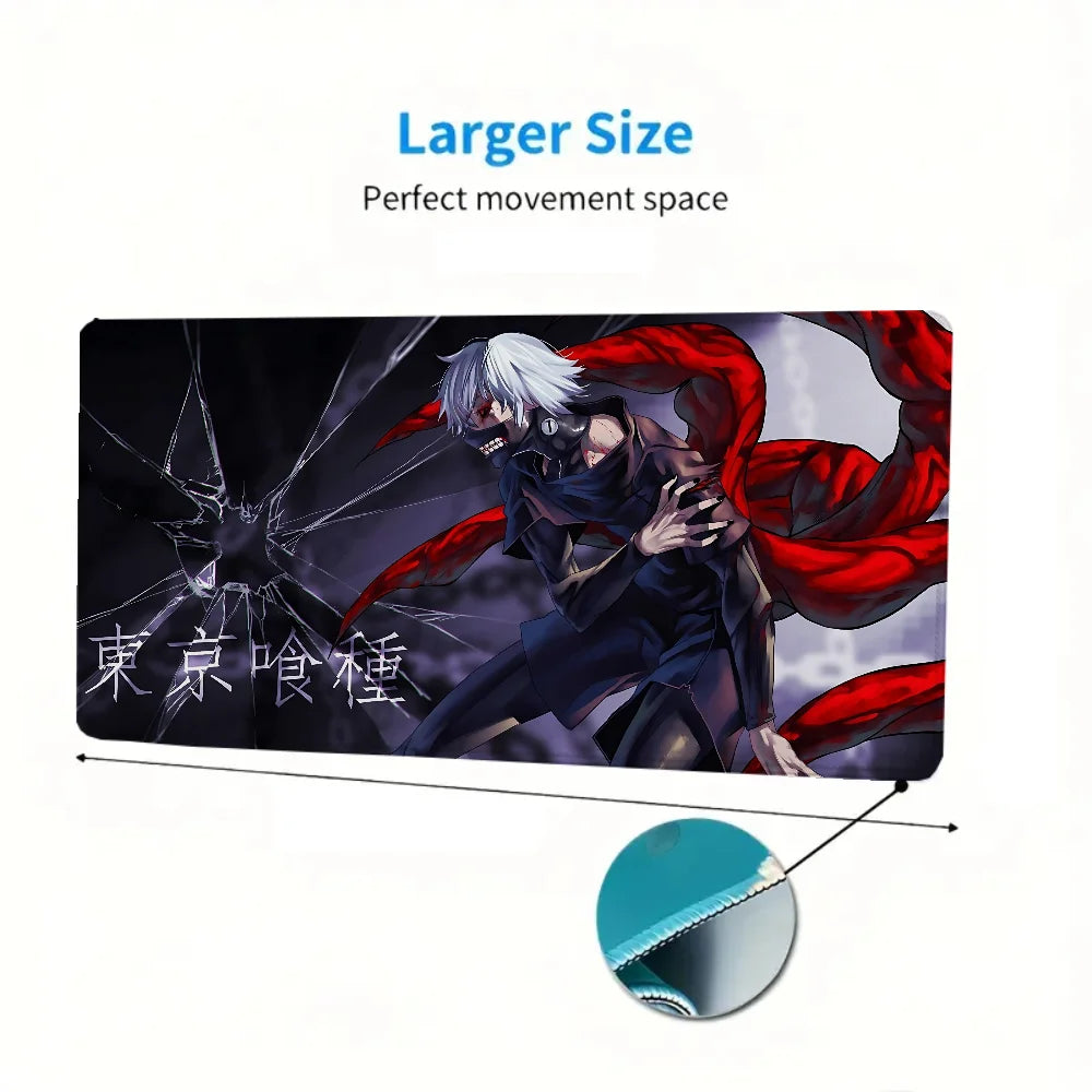 Tokyo Ghoul K-Kaneki Ken Gamer Keyboard Xxl Mouse Pad Anime Gaming Accessories Desk Mat Pc Setup Accessories Mousepad Extended